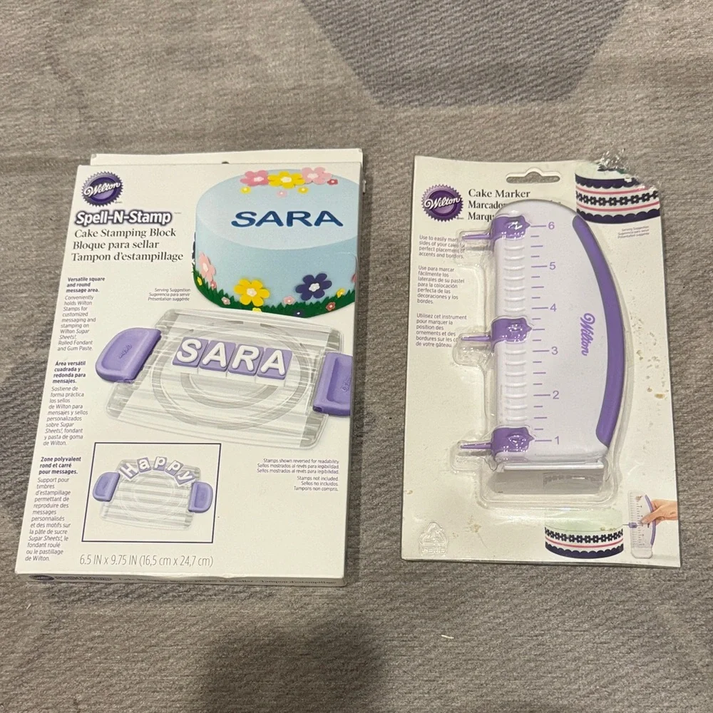 Wilton Purple Cake Stamping Block and Marking Set (letter stamps not included)